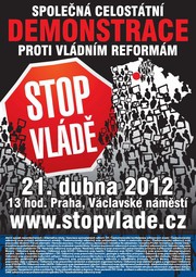 21. dubna 2012. Demonstrace na Václaváku a sjezd OSH v Benešově