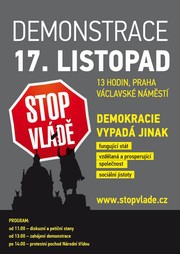 Demonstrace 17. listopadu 2012 v Praze na Václavském náměstí