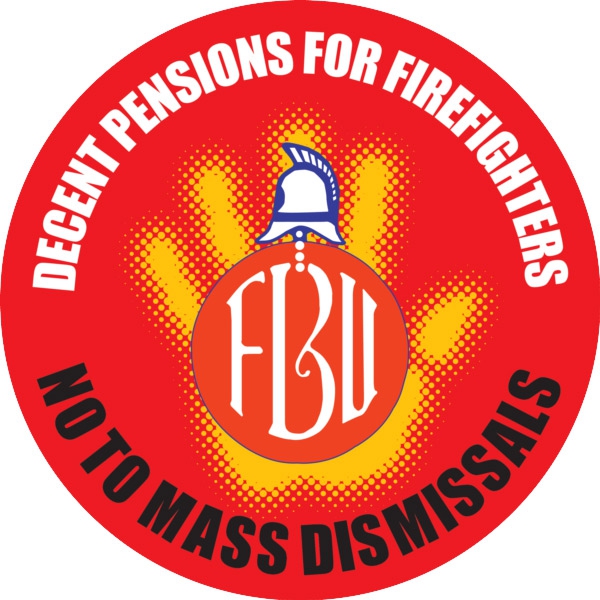 Podpora stávkujících hasičů - členů Fire Brigades Union UK